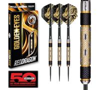 RED DRAGON - Golden Eyes - Juego Profesional de Dardos de tungsteno 85% (22 g) con Plumas y cañas.