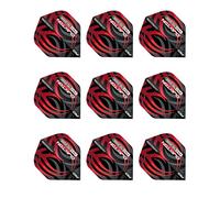 RED DRAGON Hardcore Jonny Clayton Black & Red Tribal Dart Flights - 3 juegos por paquete (9 vuelos de dardos en total)