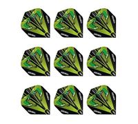 RED DRAGON Hardcore Peter Wright Snakebite Verde Transparente Plumas de Dardos Estándar Extra Gruesos - 3 Sets per Pack (9 Flights in Total)