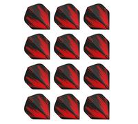 RED DRAGON Hardcore Radical Black & Red Dart Flights - 4 juegos por paquete (12 plumas de dardos en total)