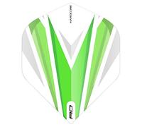 RED DRAGON Hardcore Radical Green & White - Juego de plumas para dardos (12 dardos en total)