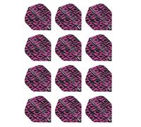 RED DRAGON Hardcore Radical Negro & Pink Dart Flights - 4 juegos por paquete (12 dardos vuelos en total)