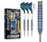 Red Dragon Luke Humphries TX3 Cool Blue SE - Juego de Dardos de tungsteno con Punta de Acero de 24 Gramos con vuelos y Tallos