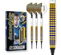 RED DRAGON Darts - Luke Humphries TX3 Gold SE 18g Barril/Peso Total de 20g Tungsteno - Dardos Diana Electrónica Profesional - Punta de Plastico - Incluye Plumas y Ejes para Dardos