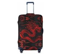 Red Dragon On Black - Fundas protectoras de equipaje de viaje para equipaje de 18 a 32 pulgadas, Negro -, CH