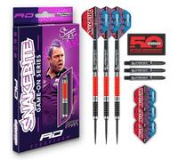 RED DRAGON Peter Snakebite Wright Game On Series 20g Juego de Dardos con Punta de Acero con Plumas y Varillas para Dardos (vástagos)