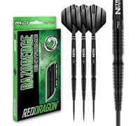 RED DRAGON Razor Edge Extreme - Juego de dardos profesionales de tungsteno de 24 gramos con plumas y tallos