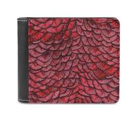 Red Dragon Scales - Cartera plegable para hombre con tarjetero y monedero de cuero