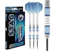 RED DRAGON Stag 28g Dardos de Tungsteno de Punta de Acero con Plumas y Eje de Dardos