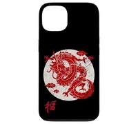 Red Dragon White Rising Sun Chinese Strength Symbol Carcasa para iPhone 13