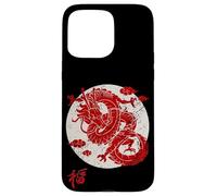 Red Dragon White Rising Sun Chinese Strength Symbol Carcasa para iPhone 15 Pro MAX