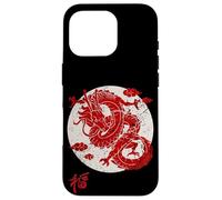 Red Dragon White Rising Sun Chinese Strength Symbol Carcasa para iPhone 16 Pro