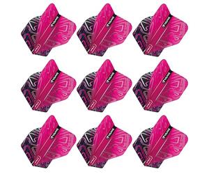 RED DRAGON Yin Yang - Plumas de dardos estándar de doble cara, color rosa y negro, 3 juegos por paquete (9 plumas de dardos en total)