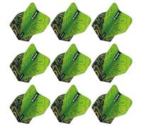 RED DRAGON Yin Yang - Plumas de dardos estándar de doble cara verde y negro, 3 juegos por paquete (9 plumas de dardos en total)