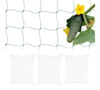 Relaxdays Set 4 Redes Plantas Trepadoras Invernadero, 200x250 cm, Malla Enrejado Pepinos, Tomates, Agujeros 10 cm, Verde, 200 x 350 cm