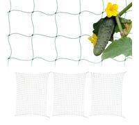 Relaxdays Set 4 Redes Plantas Trepadoras Invernadero, 180x270 cm, Malla Enrejado Pepinos, Tomates, Agujeros 10 cm, Verde, 180 x 270 cm