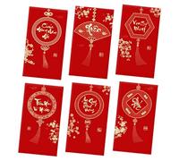 Red Envelopes Chinese - 6 Pieces Traditional Vietnamese Decoration, New Year Red Envelopes for Youth Teens Son Daughter Family, Festive Money Packet Set for Holiday Celebrations
