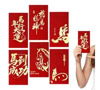 Red Envelopes For Money - 6 piezas de bolsillo con patrón de caballos | 2026 Auspicious Cloud Pattern Lunar New Year Red Envelope for Boys Girls Adults Friends Birthday Celebration Winter Festival And