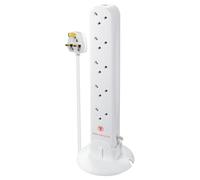Red Extensión Torre Con Oleada Protección, 10 Toma, 1m, Blanco - SRGTOW10110-MP