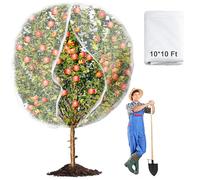 Red extragrande para árboles frutales de 10 x 10 pies, cubierta de malla para árbol de insectos con cremallera y cordón para pájaros, bolsa para plantas, arbustos de arándanos, protección para plantas