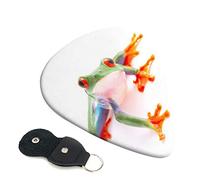 Red Eyed Monkey Tree Frog Púa para guitarra, juego de 6 piezas para guitarra acústica, guitarra eléctrica, bajo, ukelele: fino, mediano y grueso