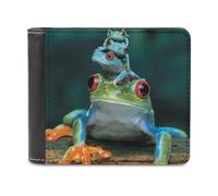 Red-Eyed Tree Frog - Cartera plegable para hombre con tarjetero y monedero de piel