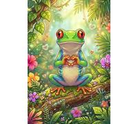 Red-Eyed Tree Frog Journal - Cute Heart Hands Cover: Part of the Reptile & Amphibian Collection • Lined Notebook for Kids, Teens & Adults