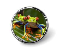 Red Eyed Tree Frog Lapel Pin Exquisite Brooches Personalized Buttons Badge Unique Metal Button Pin Round Badge Brooch Fashion Round Pins for Bag Clothes Brooch