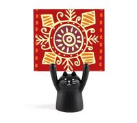 Red Eyes Mexico Totems Antigua Civilización Memo Holder Cartoon Black Cat Stand Decoración