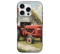 Red Farm Tractor Old Barn - Funda para teléfono compatible con iPhone 16/16 Plus/16 Pro/16 Pro Max/16 E divertido protector de teléfonos de TPU ligero