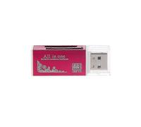 (Red) Fast Speed USB 2.0 Multi Memory Card Reader for SD/SDHC MMC TF MS M2