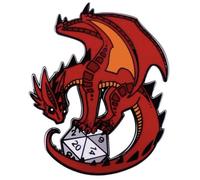 Red Fire Dragon Sword Fantasy Dice How Do You Wanna Do This Roll Die Want Critical Hit Dungeon Game Twenty Multi Sided Die 1.4" Pin esmaltado, 1.4 Inches, Esmalte, Esmalte
