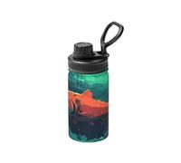 Red Fish - Botella de agua aislada de 12 onzas con diseño de impresión completa, a prueba de fugas, acero inoxidable y duradera para exteriores