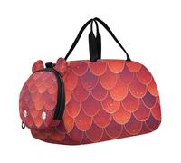 Red Fish Scale Spark - Bolsa de lona ligera con compartimento para zapatos, para niños y niñas