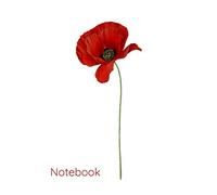 Red Flower Poppy Notebook: College Ruled, 130 pages, 8.5 x 11", Perfect for Nature and Gardening Lovers, White
