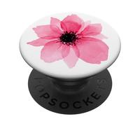 Red Flowers Flower Girl Gifts Watercolor on White PopSockets PopGrip Adhesivo