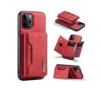 (Red) For iPhone 12 Pro Max DG.MING M2 Series 3-Fold Multi Card Bag + Magnetic Back Cover Shockproof Case with Wallet & Holder Function(Brown)