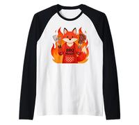 Red Fox Cooking Grill BBQ Funny Gift Red Fox Camiseta Manga Raglan
