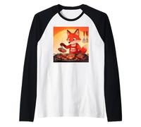 Red Fox Cooking Grill BBQ Funny Gift Red Fox Camiseta Manga Raglan
