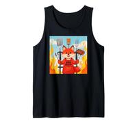 Red Fox Cooking Grill BBQ Funny Gift Red Fox Camiseta sin Mangas