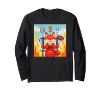 Red Fox Cooking Grill BBQ Funny Gift Red Fox Manga Larga