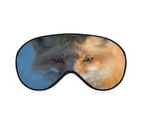 Red Fox Face Sleeping Blindfold Mask Cute Eye Shade Cover con correa ajustable para mujeres, hombres, noche