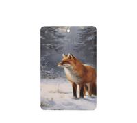 Red Fox In A Quiet Snowy Forest - Ambientadores para coche, 4 unidades, tarjetas perfumadas colgantes, tarjetas perfumadas para coche, tabletas de aromaterapia