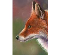 Red Fox journal / notebook with glossy hard cover with fox artwork by Sally Sturgess: 160 lined pages. Perfect gift for fox lover. Supports a UK artist