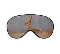 Red Fox Jump Hunting Vulpes Wildlife - Máscara para dormir con correa ajustable, cómoda y suave, ayuda para dormir, máscaras de ojos bloqueadoras de luz