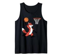 Red Fox Playing Sports Wild Animal Basketball Camiseta sin Mangas