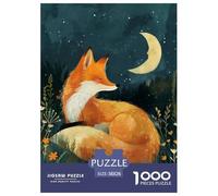Red Fox Puzzle 1000 piezas Luz de Luna Rompecabezas Juego De Inteligencia Decoración De Pared De La Casa De Cartón 100% Reciclado Regalos para Mujeres, Hombres 38x26cm/1000pcs