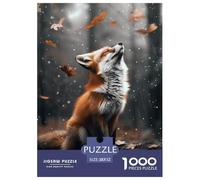 Red Fox Puzzle 1000 piezas Otoño-Invierno Bosque Puzzles Juego De Inteligencia Decoración De Pared De La Casa De Cartón 100% Reciclated para Adultos 52x38cm/1000pcs