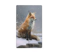 Red Fox Sits by The River - Placa de pared en blanco para interruptor de luz, decorativa, 1 banda, para cocina, baño, tamaño 11,4 x 7 cm