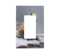 Red Fox Sits by The River - Placa de pared para interruptor de luz, cubierta de placa frontal, 1 banda, decoración de receptáculo para el hogar, cocina, habitación, baño